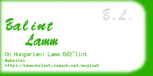 balint lamm business card